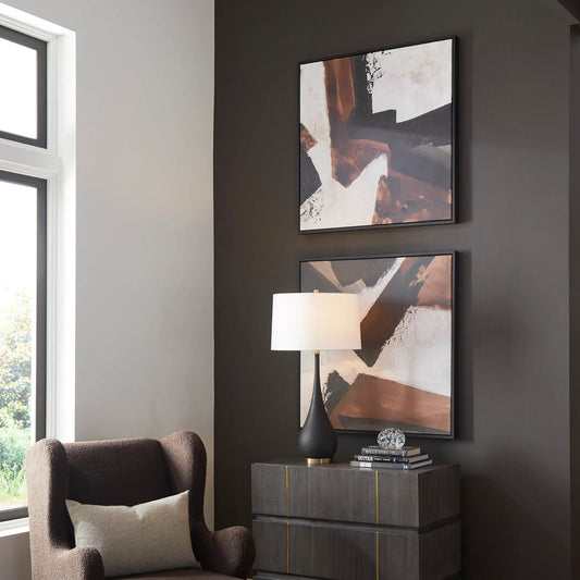 Tactile Inspiration Framed Abstract Art by Uttermost. Made from solid wood, canvas in a unique style.