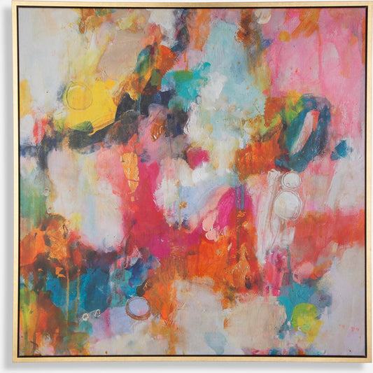 A Colorful Mindset Framed Abstract Art by Uttermost. Made from solid wood, canvas in a unique style.