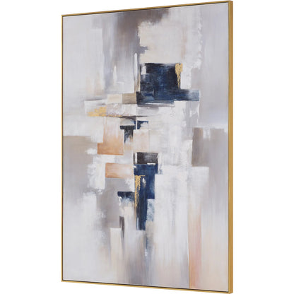 Waterfront Geometric Abstract Art by Uttermost. Made from canvas, plastic, pine, mdf, acrylic in a modern style.