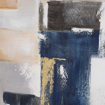 Waterfront Geometric Abstract Art by Uttermost. Made from canvas, plastic, pine, mdf, acrylic in a modern style.