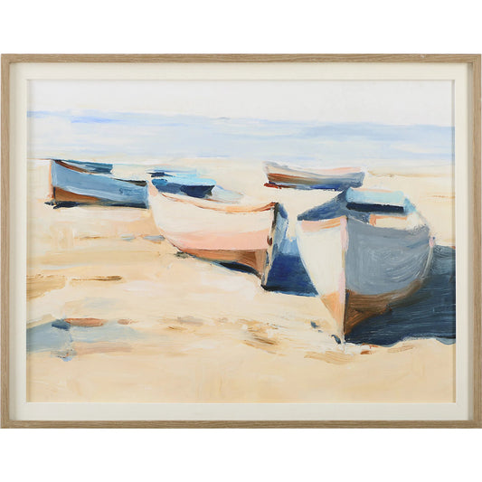 Beached Boats Framed Print by Uttermost. Made from pine, mdf, linen, paper, veneer in a unique style.