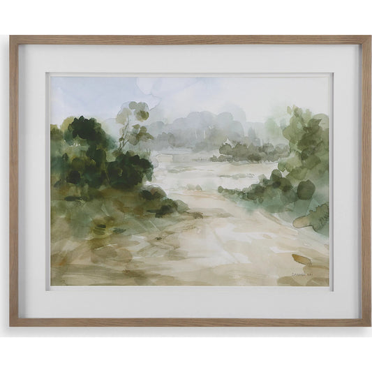 Verdant Watercolor Landscape Print by Uttermost. Made from pine, mdf, glass, paper, veneer in a unique style.