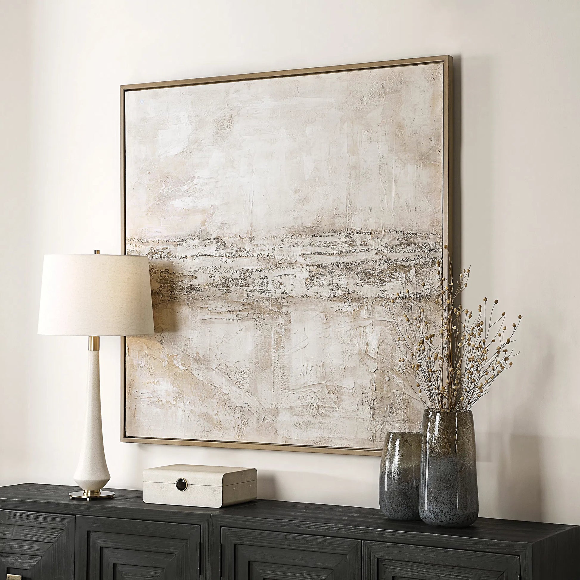 Desert Oasis Abstract Canvas Art by Uttermost. Made from canvas, pine wood, plastic, mdf in a transitional style.