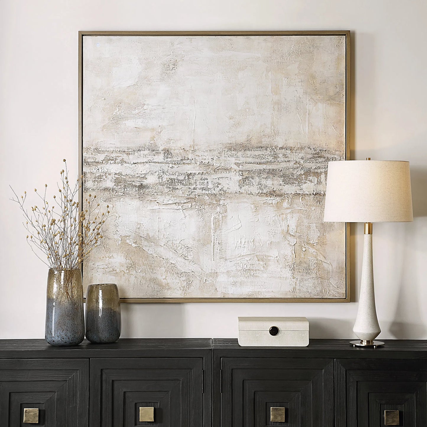 004 SI-2295330 | Lifestyle | Desert Oasis Abstract Canvas Art by Uttermost. Made from canvas, pine wood, plastic, mdf in a transitional style.