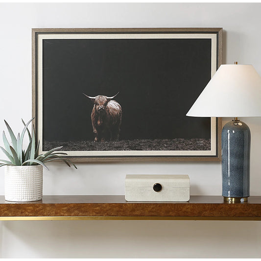 King of the Hill Framed Bovine Print by Uttermost. Made from plastic, mdf, paper, linen in a unique style.