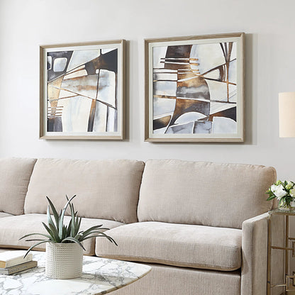Vetrina Framed Abstract Prints by Uttermost. Made from pine, mdf, veneer, paper, linen in a eclectic & global style.