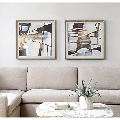 Vetrina Framed Abstract Prints by Uttermost. Made from pine, mdf, veneer, paper, linen in a eclectic & global style.