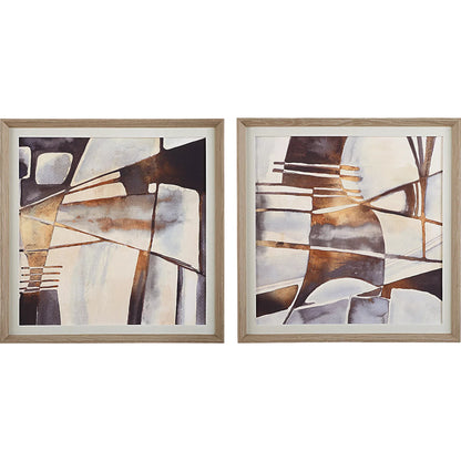 Vetrina Framed Abstract Prints by Uttermost. Made from pine, mdf, veneer, paper, linen in a eclectic & global style.