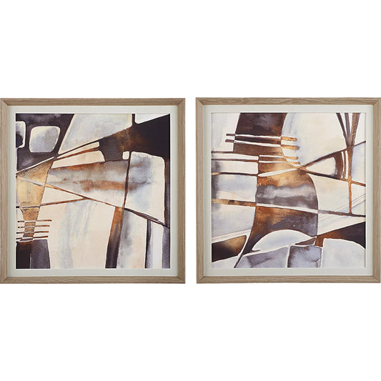 Vetrina Framed Abstract Prints by Uttermost. Made from pine, mdf, veneer, paper, linen in a unique style.
