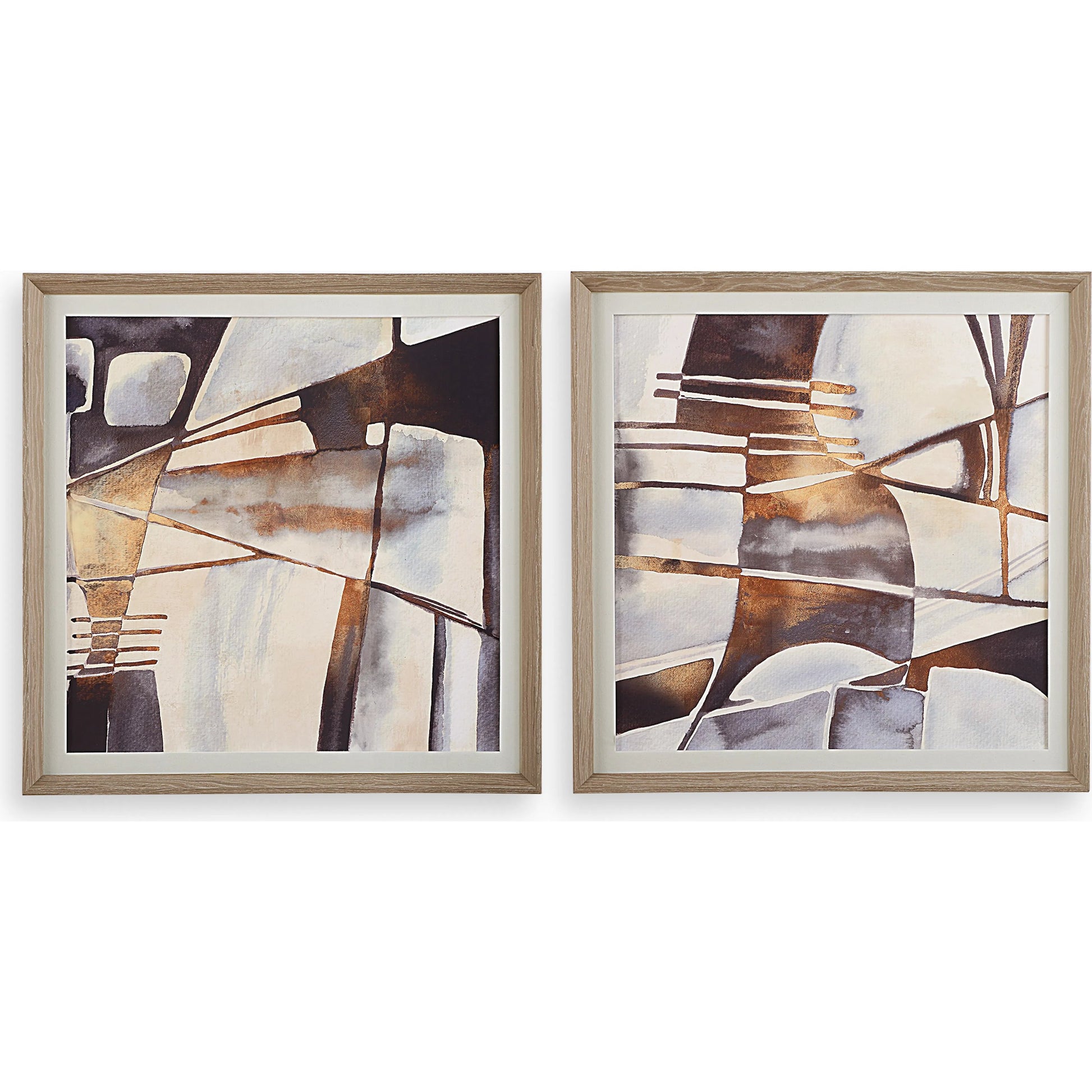 Vetrina Framed Abstract Prints by Uttermost. Made from pine, mdf, veneer, paper, linen in a eclectic & global style.