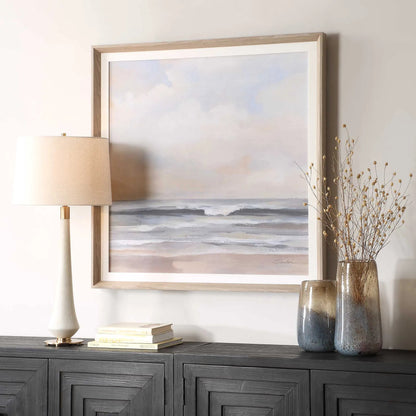 Haze Framed Print by Uttermost. Made from pine, mdf, veneer, paper, linen in a coastal style.