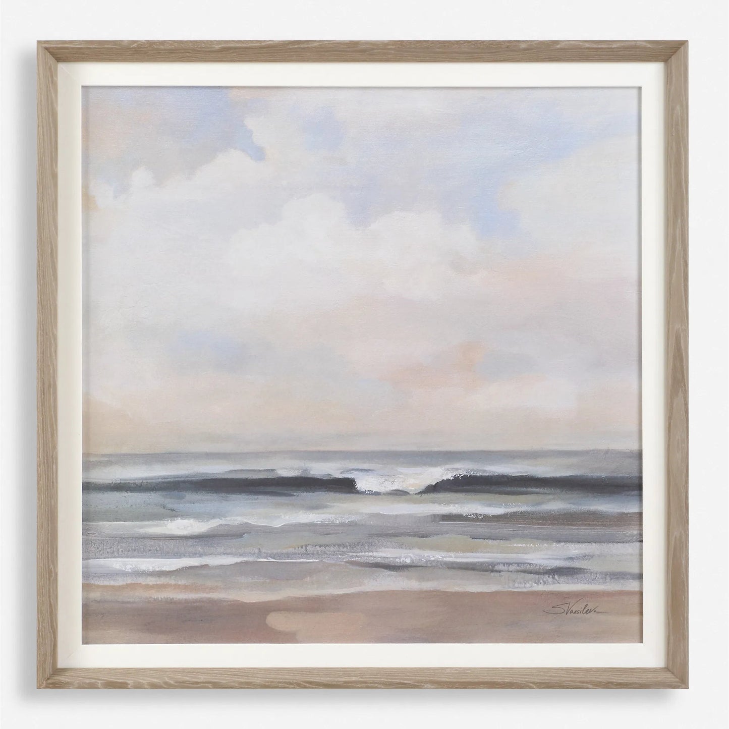007 SI-2355253 | Lifestyle | Haze Framed Print by Uttermost. Made from pine, mdf, veneer, paper, linen in a coastal style.