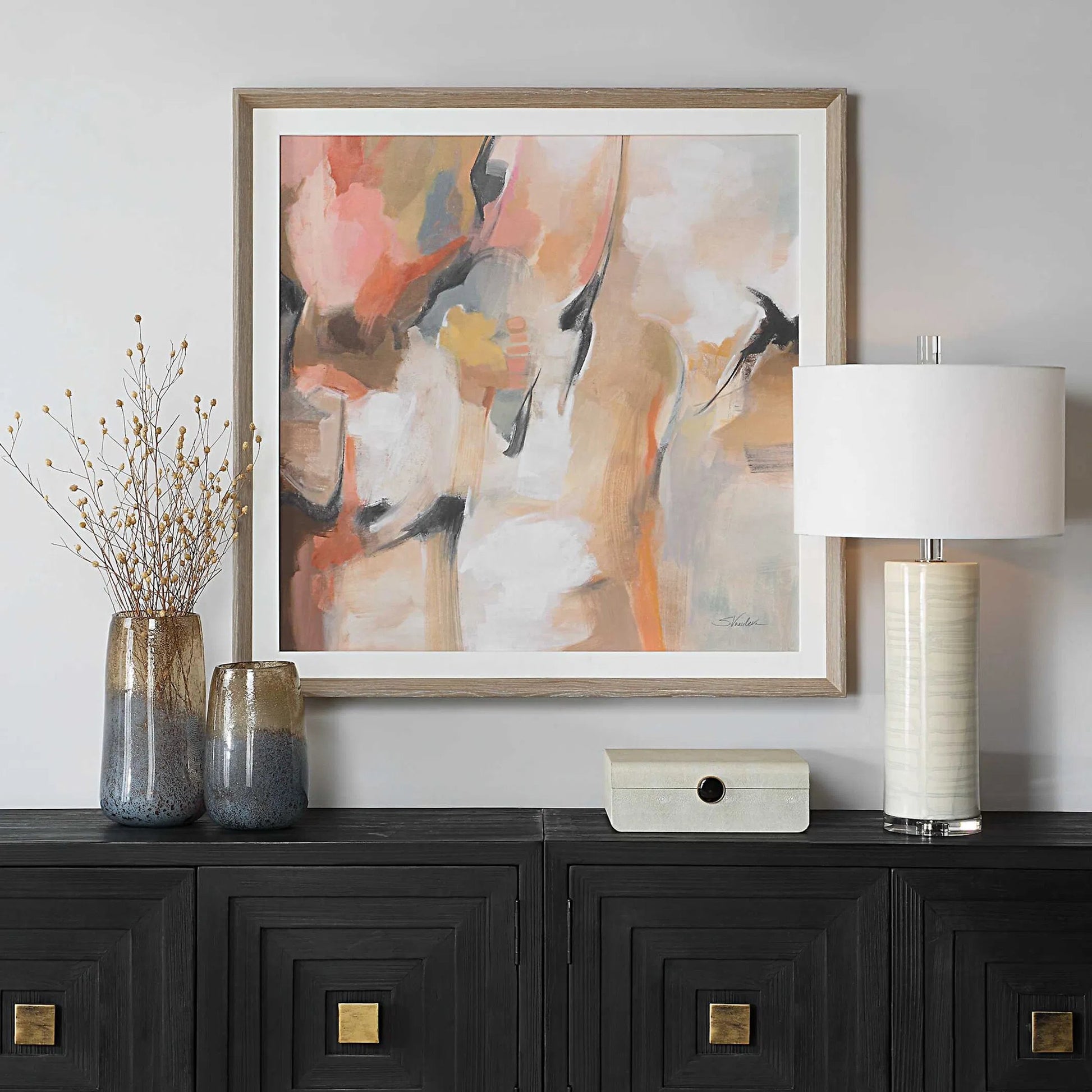 Uphill Framed Abstract Print by Uttermost. Made from pine, mdf, veneer, paper, linen in a eclectic & global style.