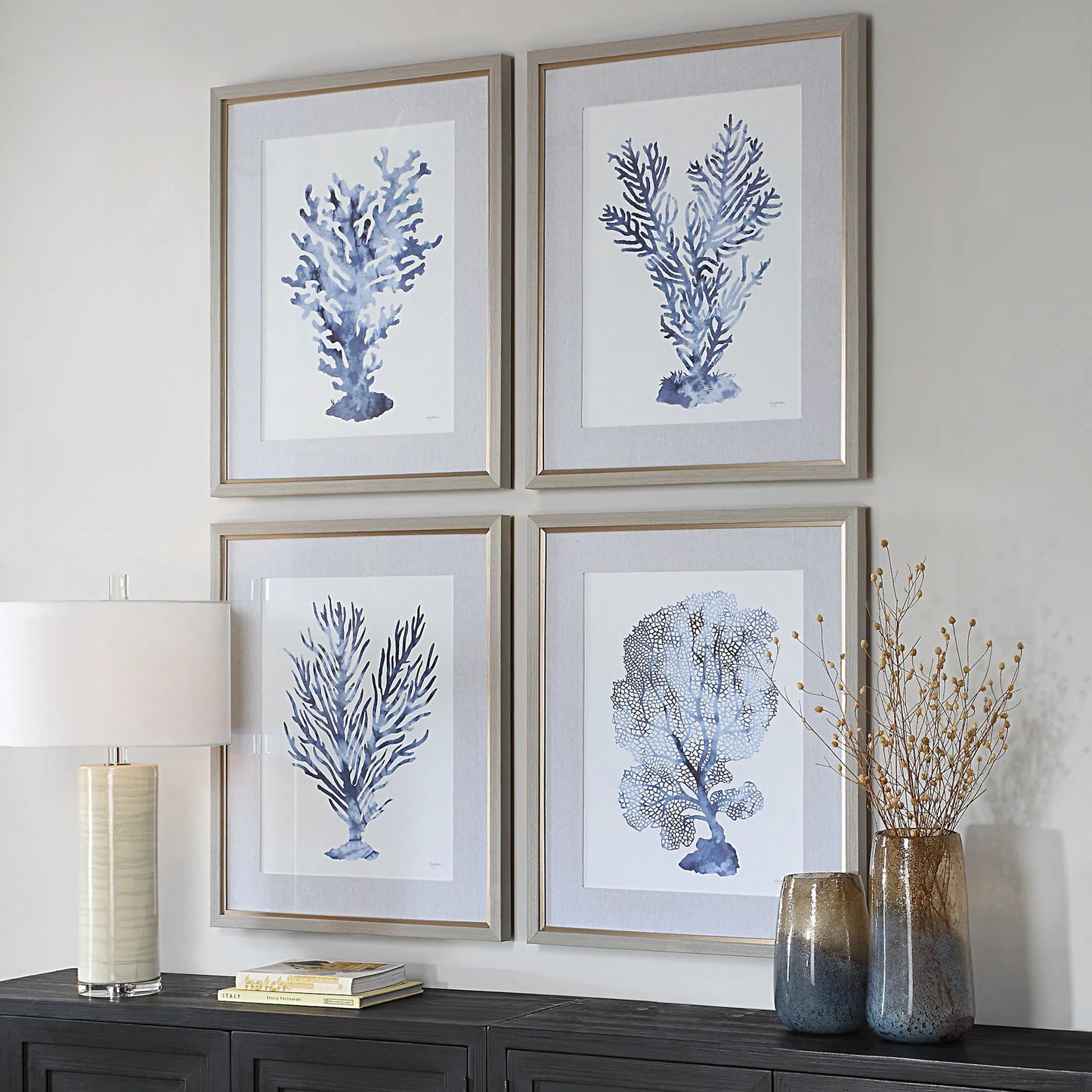 007 SI-2355252 | Lifestyle | Shibori Coral Framed Prints by Uttermost. Made from plasti, glass, mdf, paper, linen, veneer in a unique style.