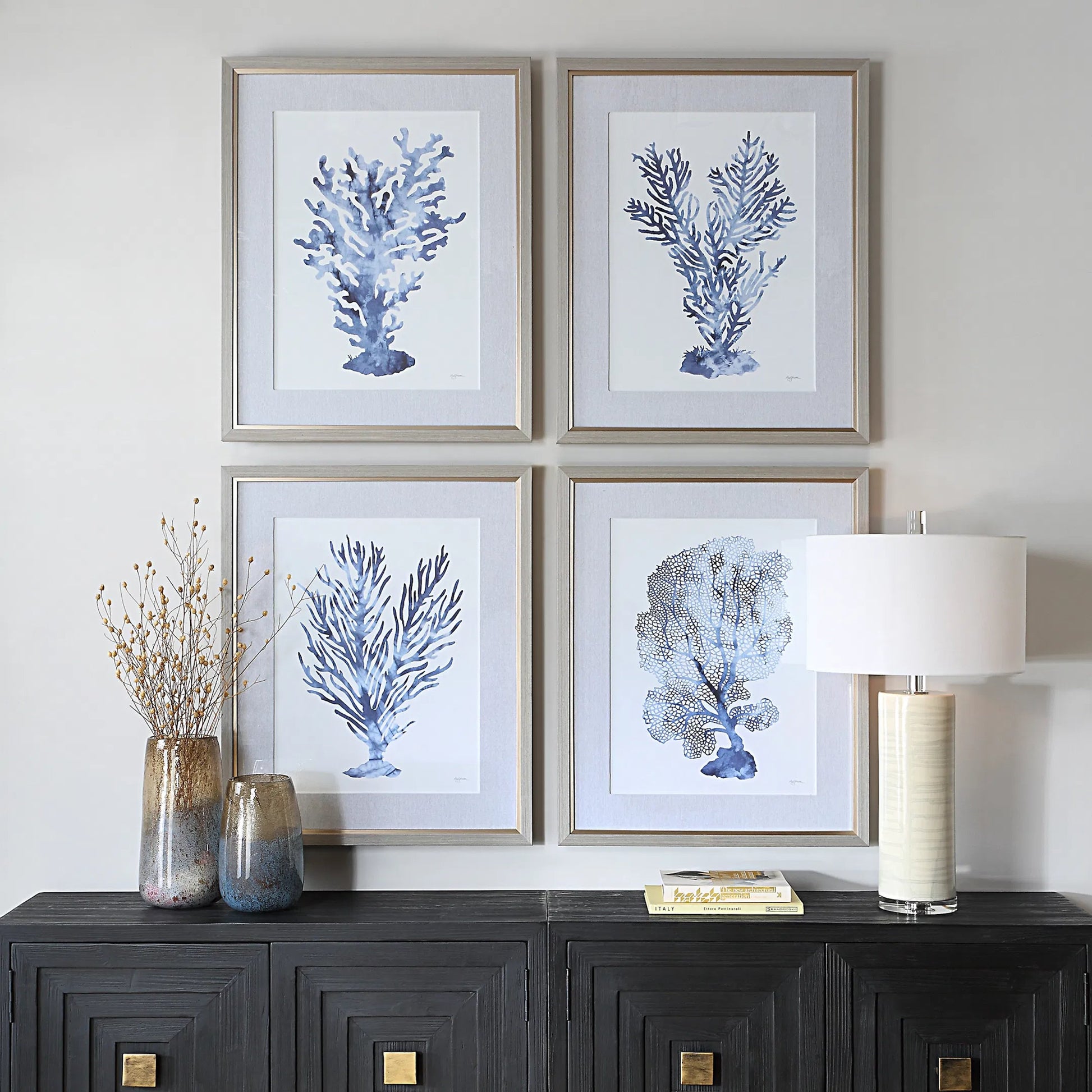 Shibori Coral Framed Prints by Uttermost. Made from plasti, glass, mdf, paper, linen, veneer in a unique style.