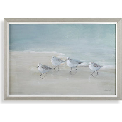 Tranquil Shorebirds on the Sand Framed Print by Uttermost. Made from plastic, glass, mdf, paper, linen, venee in a coastal style.