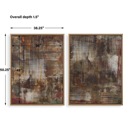 Molten Patina Framed Canvases by Uttermost in oak. Made from pinewood, walnut veneer, canvas in a eclectic & global style.