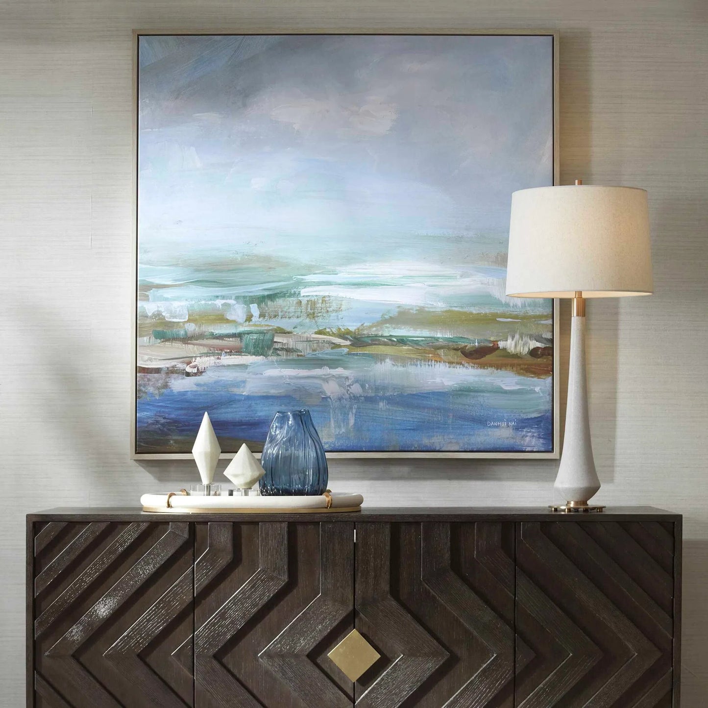 006 SI-2355257 | Lifestyle | Lush Valley Framed Canvas by Uttermost. Made from solid wood, canvas in a cottage & farmhouse style.