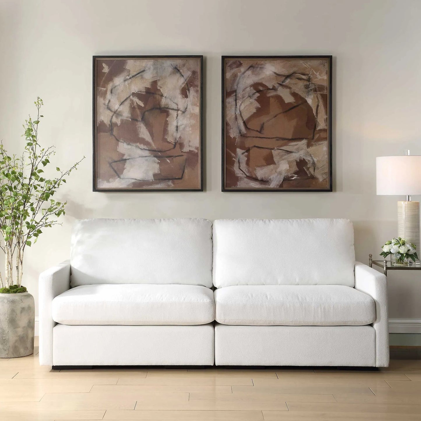 003 SI-2453122 | Lifestyle | Rush & Dash Framed Prints by Uttermost in brown and black. Made from pine, mdf, linen, veneer, paper in a eclectic & global style.