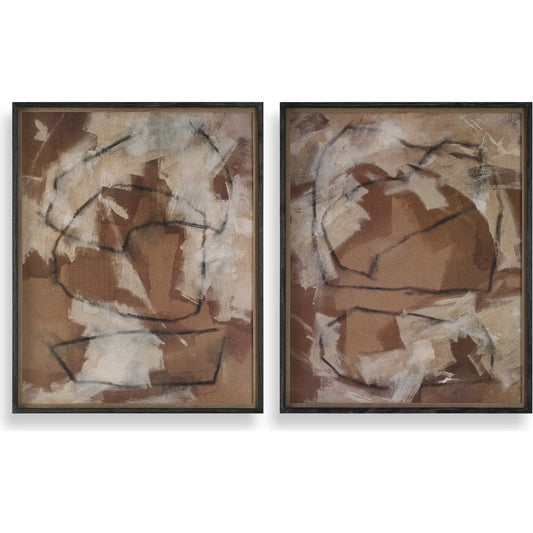 Rush & Dash Framed Prints by Uttermost in brown and black. Made from pine, mdf, linen, veneer, paper in a unique style.
