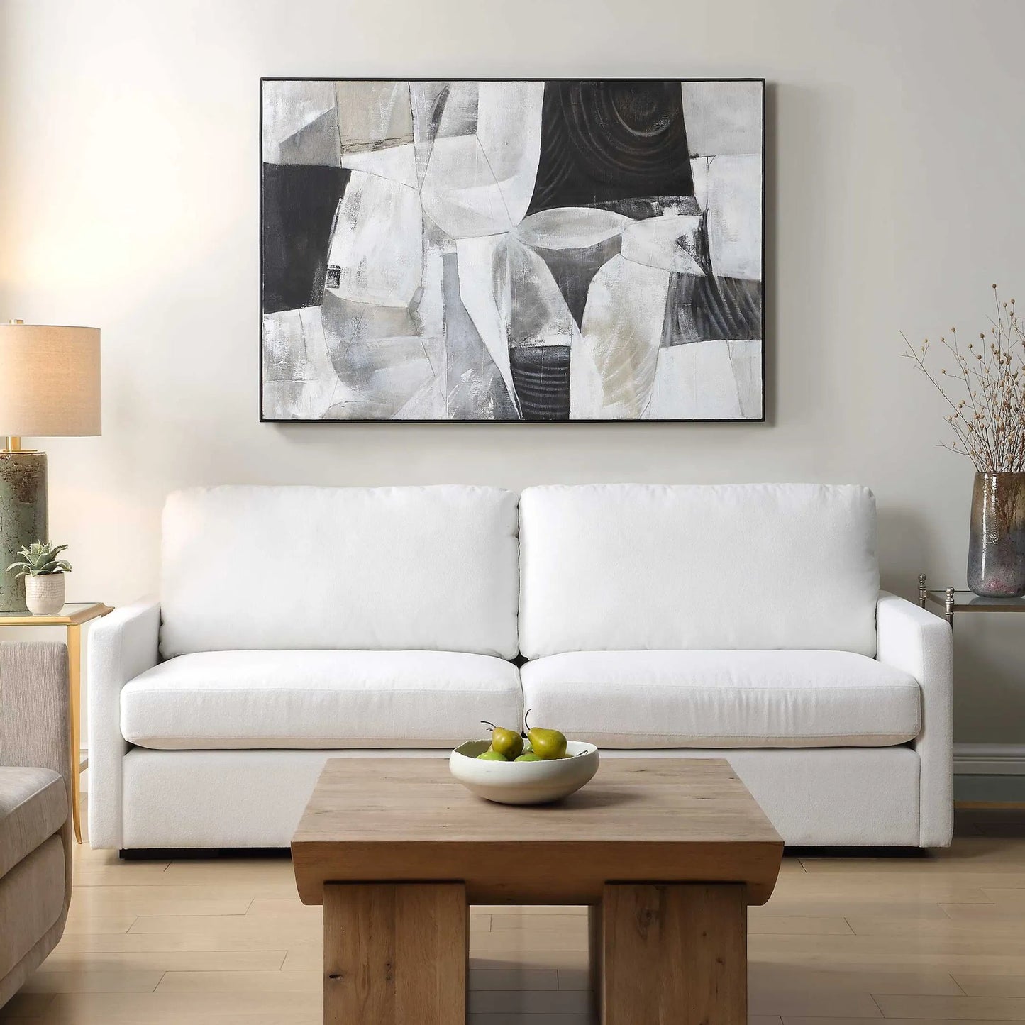 002 SI-2386731 | Lifestyle | Folding Time Framed Abstract Art by Uttermost. Made from canvas, pine wood in a eclectic & global style.