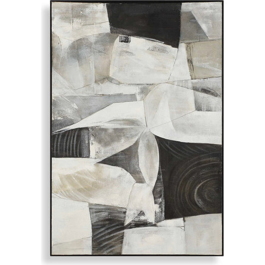 Folding Time Framed Abstract Art by Uttermost. Made from canvas, pine wood in a unique style.