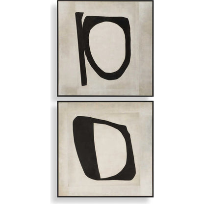 Characters Abstract Art by Uttermost in cream. Made from canvas, pine wood, mdf, acrylic in a modern style.