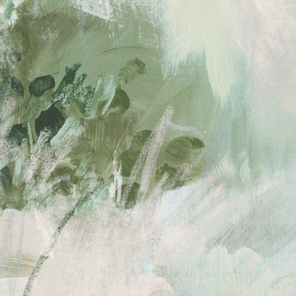 Heat of the Moment Hand Painted Canvas by Uttermost in green, gray and champagne silver. Made from plastic, mdf, linen, paper in a transitional style.