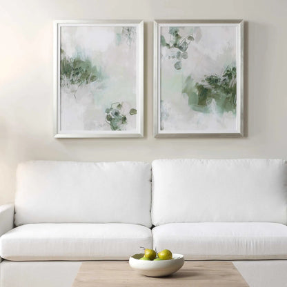 Heat of the Moment Hand Painted Canvas by Uttermost in green, gray and champagne silver. Made from plastic, mdf, linen, paper in a transitional style.