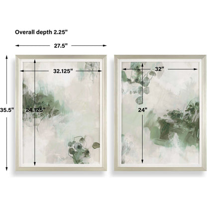 Heat of the Moment Hand Painted Canvas by Uttermost in green, gray and champagne silver. Made from plastic, mdf, linen, paper in a transitional style.