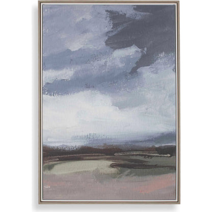 Bracing Framed Landscape Art by Uttermost in white, gray. Made from solid wood, canvas in a transitional style.