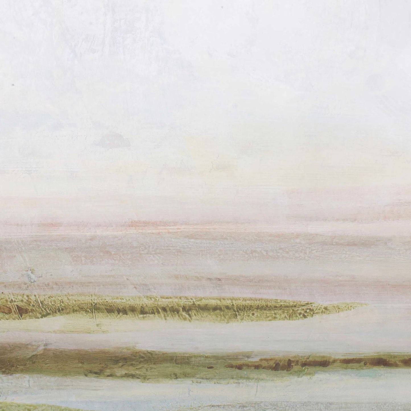 002 SI-2386748 | Closeup | Hazy Lake Framed Landscape Art by Uttermost in gold. Made from solid wood, canvas in a coastal style.