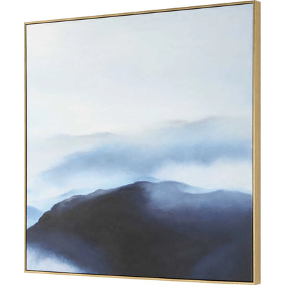 Cold Shoulder Hand Painted Landscape Art by Uttermost. Made from canvas, pine wood, ps moulding in a unique style.