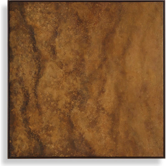 Burn Hand Painted Canvas by Uttermost in deep bronze. Made from canvas, pine wood, ps moulding, mdf in a unique style.