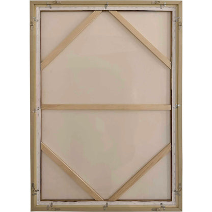 Bluster Framed Abstract Canvas by Uttermost in blue, brown, gray, orange, purple, white, yellow. Made from solid wood, canvas in a unique style.