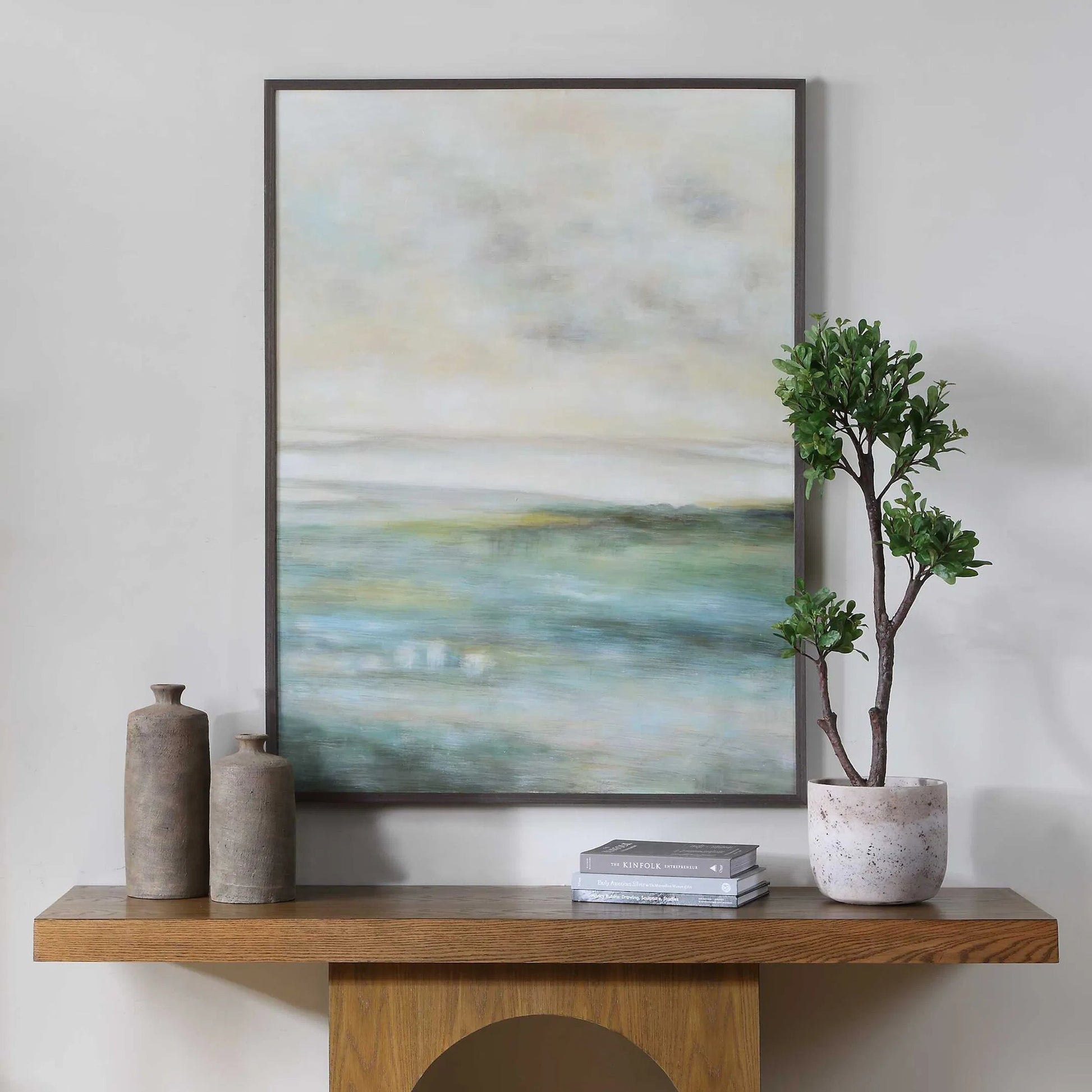 Awakening Hand Painted Landscape Art by Uttermost. Made from canvas, pinewood, mdf in a unique style.