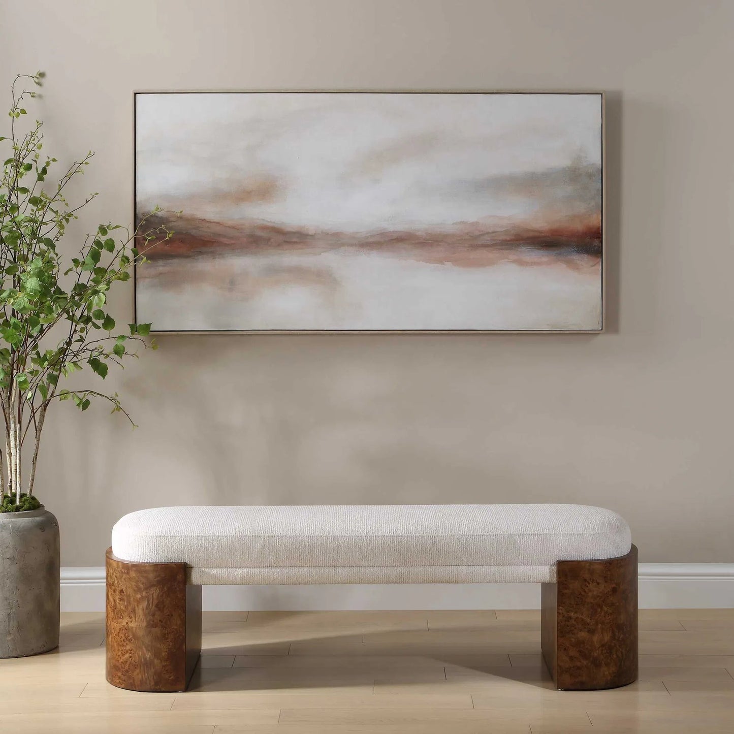 003 SI-2630669 | Lifestyle | Haze in the Horizon Landscape Painting by Uttermost. Made from canvas, pinewood, ps moulding, mdf, acr in a unique style.
