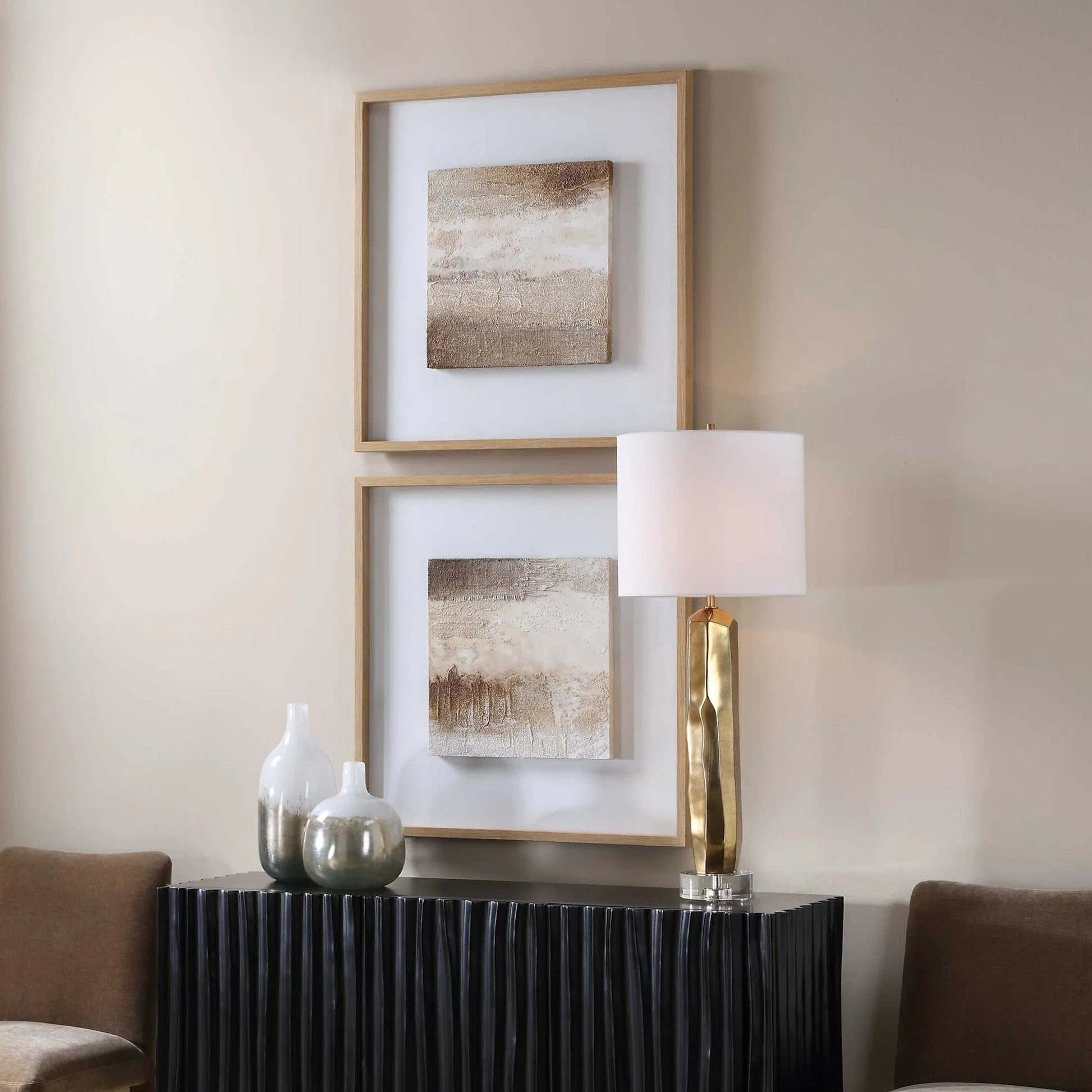 Between Lines Abstract Painting by Uttermost. Made from canvas, pine, mdf, acrylic in a unique style.
