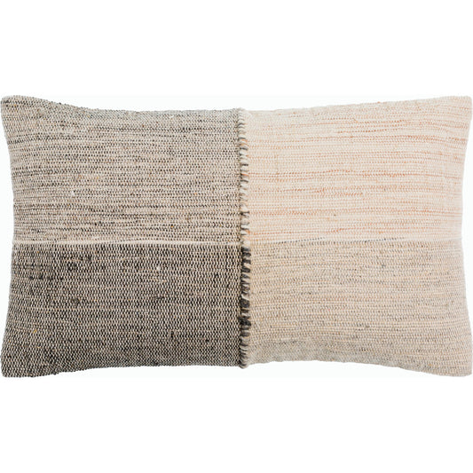 Bartram Pillow - 516424 by Surya in cream, brown, charcoal, light brown. Made from wool, cotton in a cottage & farmhouse style.