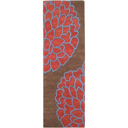 Artist Studio Rug - 236 by Surya in dark brown, burgandy, blue. Made from 100% new zealand wool in a unique style.