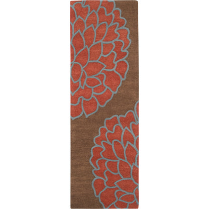 Artist Studio Rug - 236 by Surya in dark brown, burgandy, blue. Made from 100% new zealand wool in a unique style.