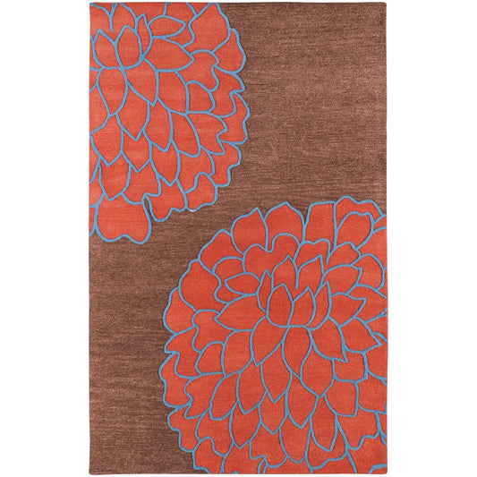 Artist Studio Rug - 236 by Surya in dark brown, burgandy, blue. Made from 100% new zealand wool in a unique style.