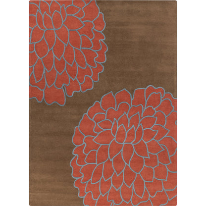 Artist Studio Rug - 236 by Surya in dark brown, burgandy, blue. Made from 100% new zealand wool in a unique style.