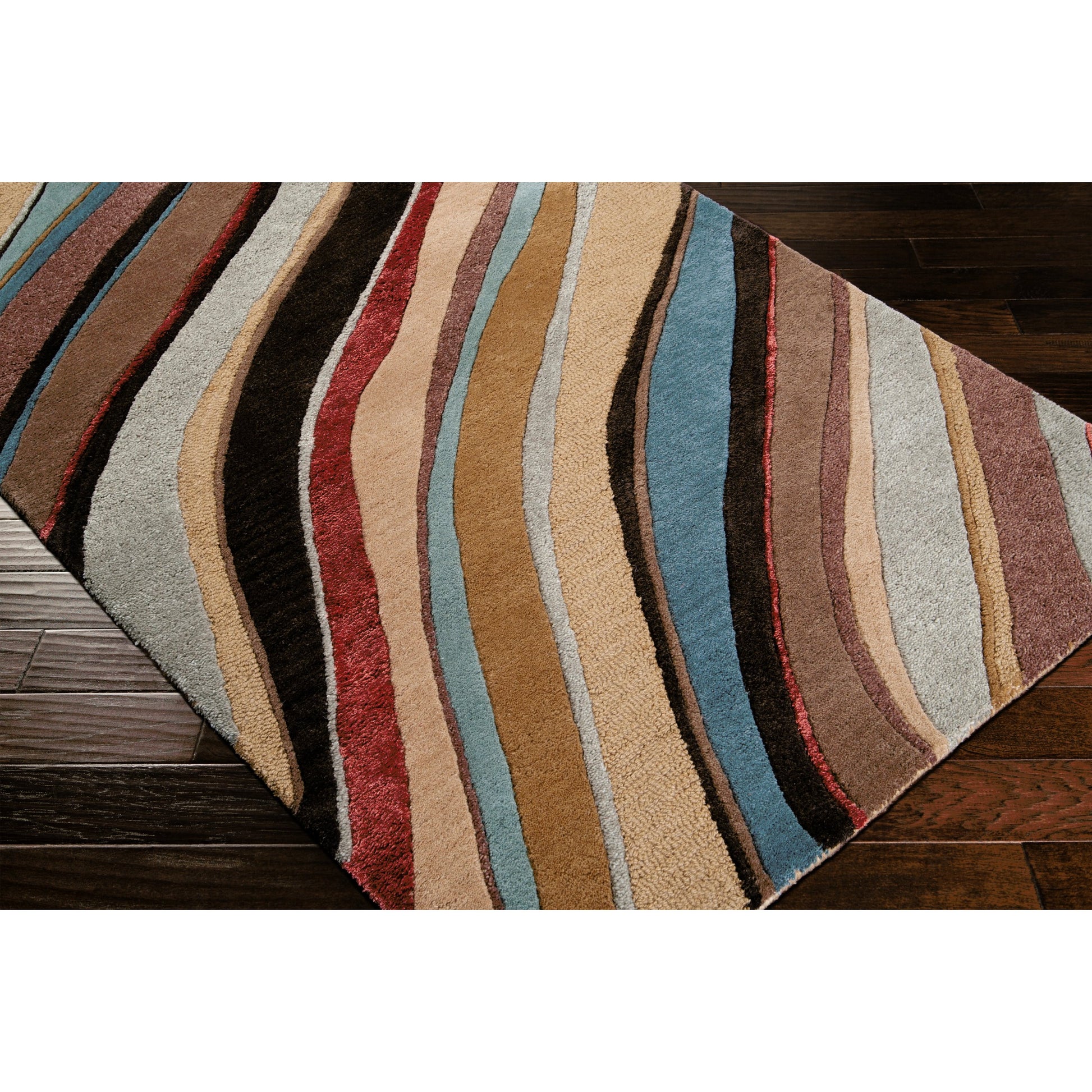 Artist Studio Rug - 1143 by Surya in medium brown, burgandy, beige, taupe, mustard. Made from 100% new zealand wool in a unique style.
