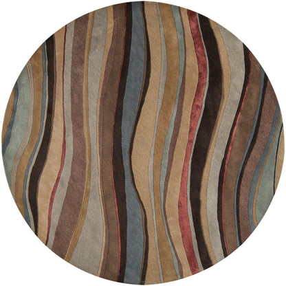 Artist Studio Rug - 1143 by Surya in medium brown, burgandy, beige, taupe, mustard. Made from 100% new zealand wool in a unique style.