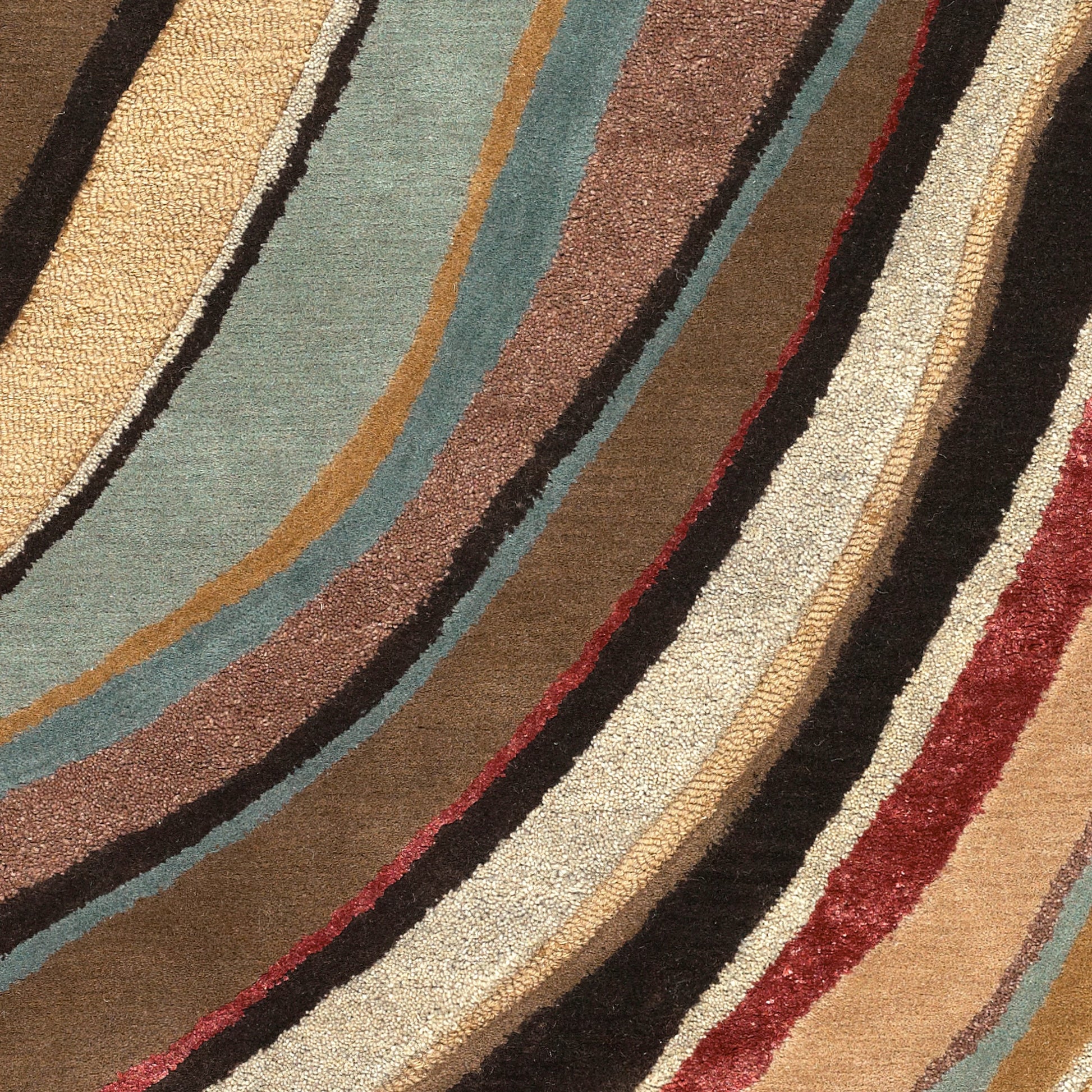 Artist Studio Rug - 1143 by Surya in medium brown, burgandy, beige, taupe, mustard. Made from 100% new zealand wool in a unique style.