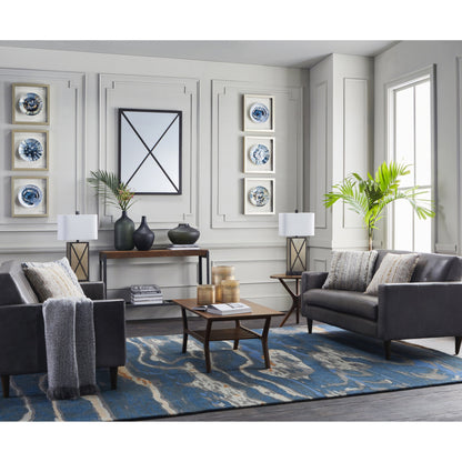 Artist Studio Rug - 20974 by Surya in dark blue, seafoam, brown, tan, blue, navy. Made from 100% new zealand wool in a unique style.