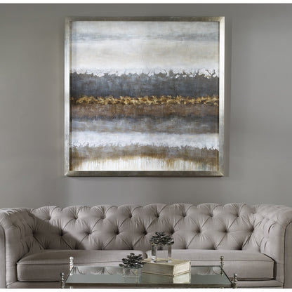 Layers Landscape Art by Uttermost in multi. Made from pine wood, canvas, acrylic in a modern style.