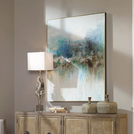 Mountain Top Abstract Art by Uttermost in multi. Made from fir, canvas in a modern style.
