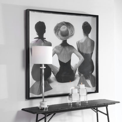 Ladies' Swimwear, 1959 Fashion Print by Uttermost in multi. Made from pine, glass, mdf, paper in a coastal style.